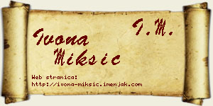 Ivona Mikšić vizit kartica
